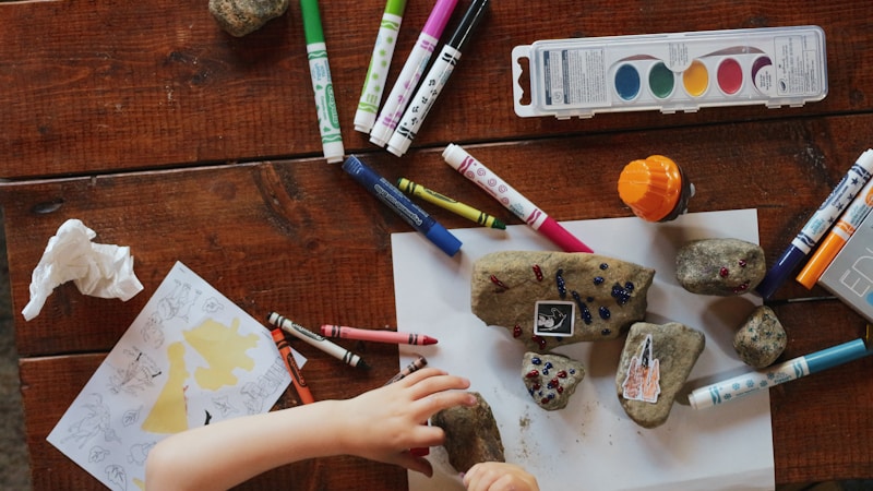 A child engaged in creative and sensory-friendly play