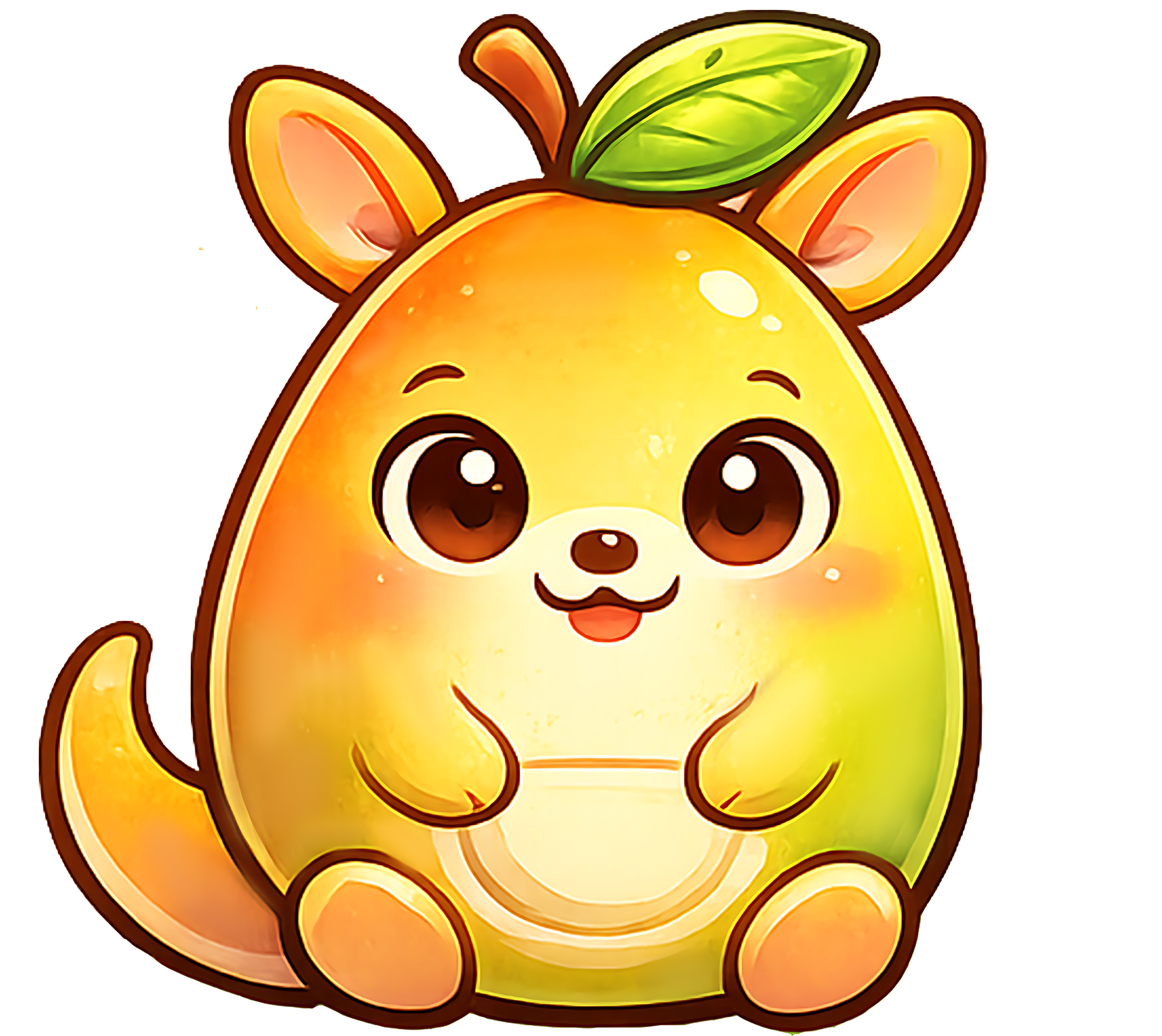 Mangoroo mascot - a cute mango-kangaroo character